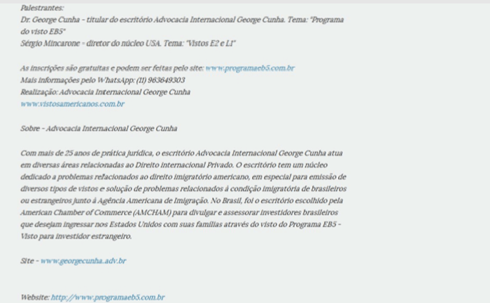 Parte 06 Visto EB5 George Cunha Infomoney