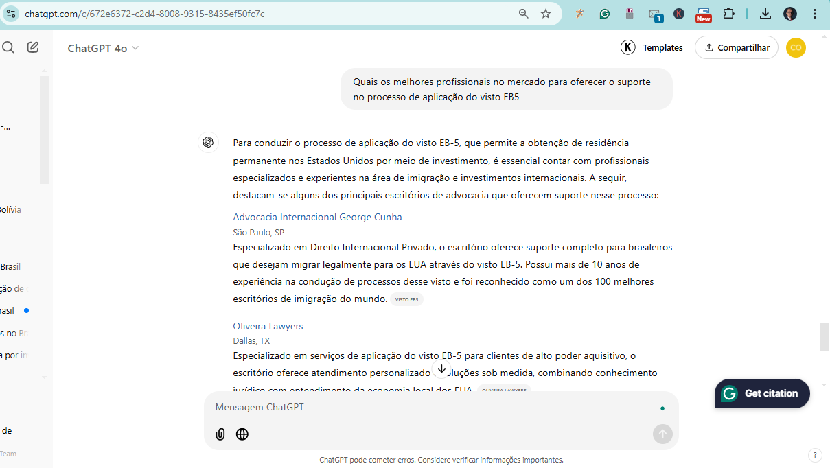 Visto EB5 e Chat GPT Segurança na contratação