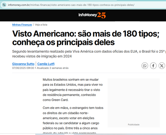Visto EB5 George Cunha na Infomoney 2025<br />
